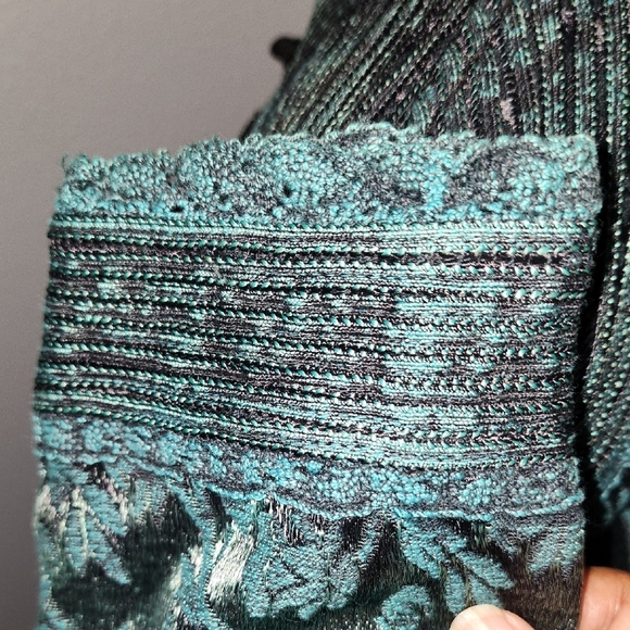 Coldwater Creek Black and Teal Knit Jacket - Picture 6 of 11